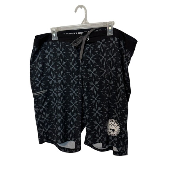 Dixxon Board Shorts Mens 42 Black Gray The Riff Metal Swim Trunks Bathing Suit - Picture 1 of 11